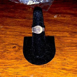 Silver Belt Buckle Ring: Size 8